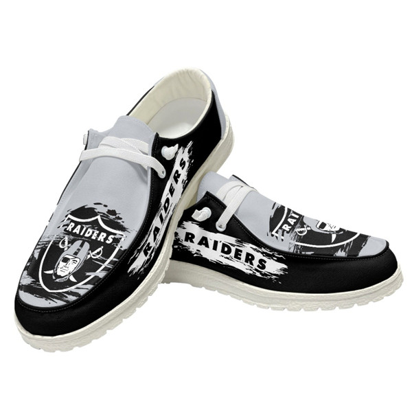 Women's Las Vegas Raiders Loafers Lace Up Shoes 001 (Pls check description for details)